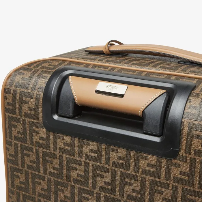Man Brown Ff Fabric Trolley Brown Fendi Travel Bags
