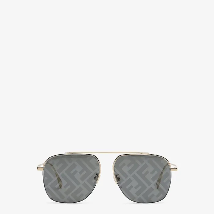 Man GoldColoured Sunglasses Fendi Sunglasses
