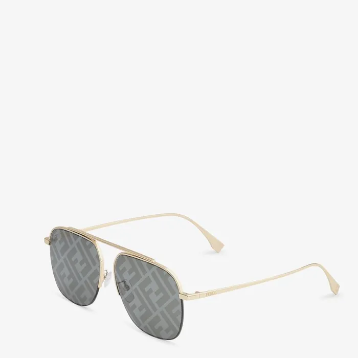 Man GoldColoured Sunglasses Fendi Sunglasses