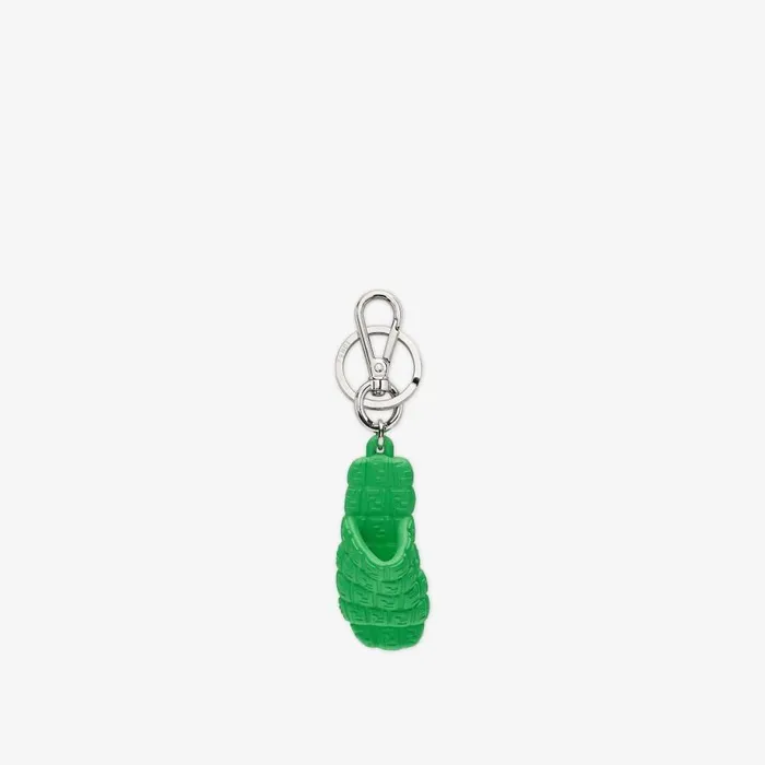 Man Green Rubber Key Case Green Fendi Key Rings and Bag Accessories