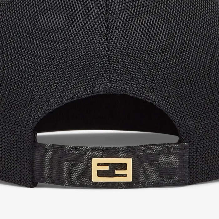 Man Grey Fabric Baseball Cap Grey Fendi Hats and Gloves