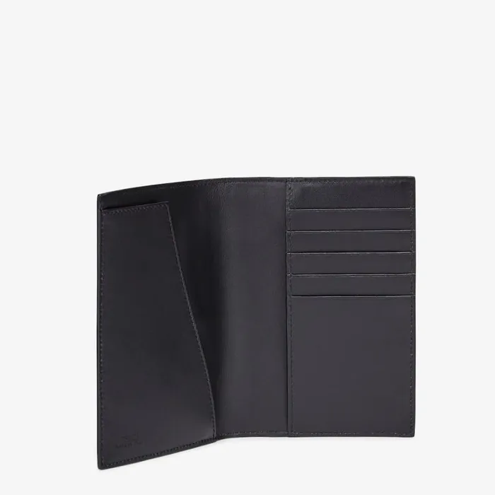 Man Grey Fabric Passport Cover Grey Fendi Card Holders