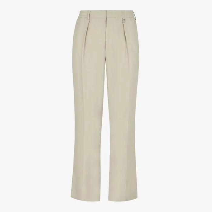 Man Grey Linen Trousers Grey Fendi Jackets and Suits