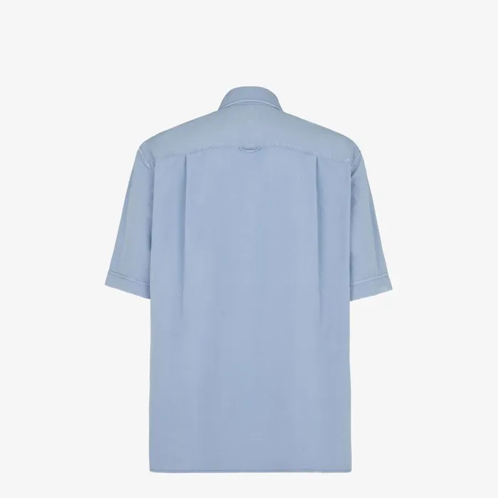 Man Light Blue Cotton Shirt Light Blue Fendi Shirts