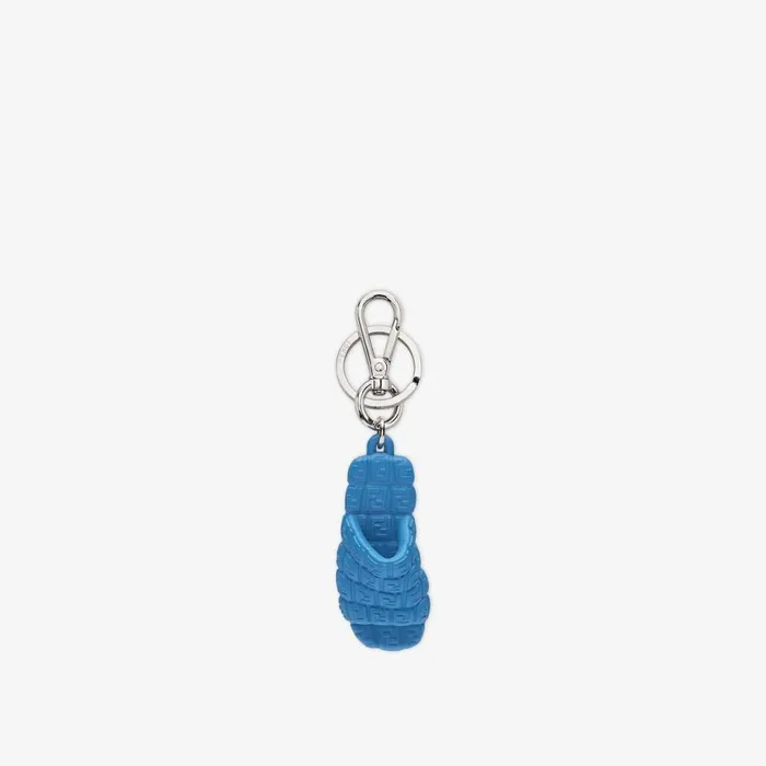 Man Light Blue Rubber Key Case Light Blue Fendi Key Rings and Bag Accessories