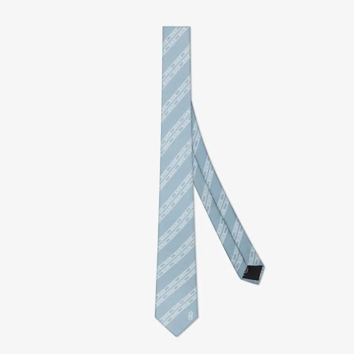 Man Light Blue Silk Tie Light Blue Fendi Ties