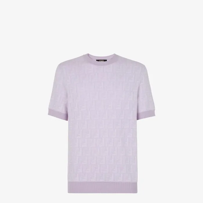 Man Lilac Wool Jumper Purple Fendi Knitwear