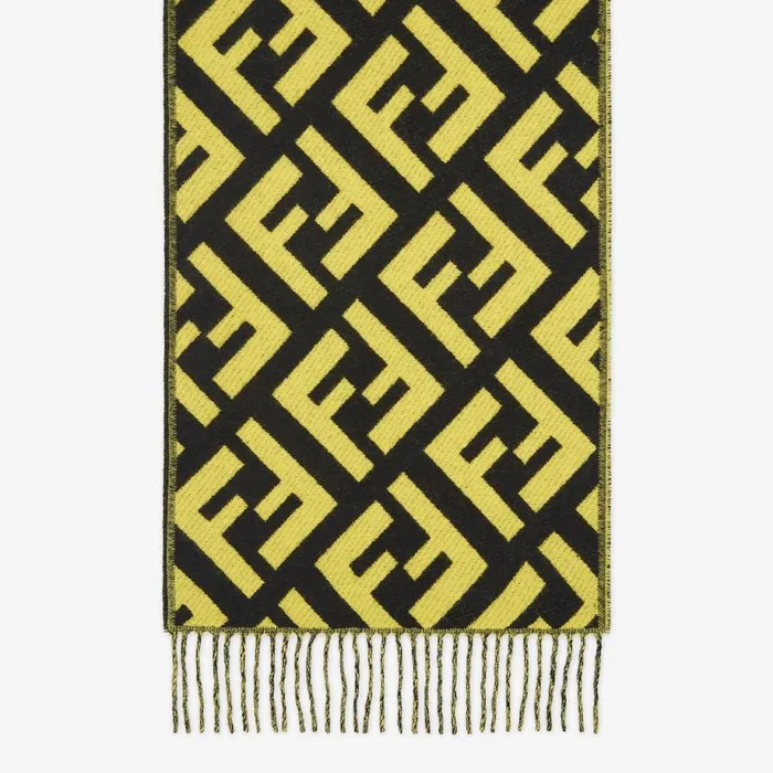 Man Multicolour Cashmere Scarf Multicolour Fendi Scarves