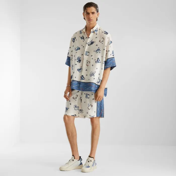 Man Multicolour Silk Shirt Multicolour Fendi Coordinated Sets
