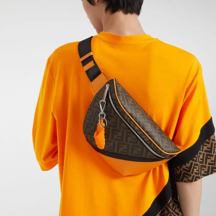Man Orange Rubber Key Case Orange Fendi Key Rings and Bag Accessories