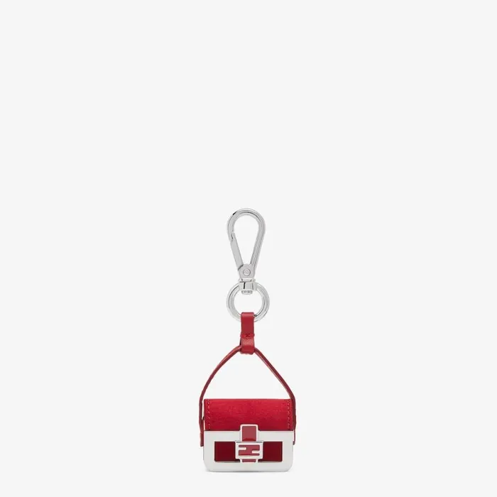 Man Red Silk Charm Red Fendi Key Rings and Bag Accessories