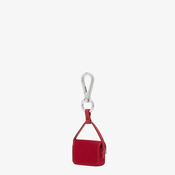 Man Red Silk Charm Red Fendi Key Rings and Bag Accessories