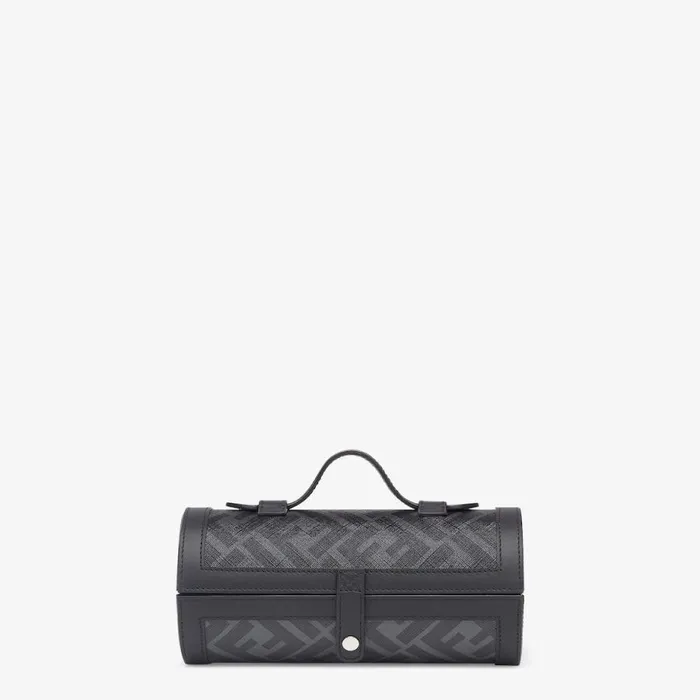 Man Shoe Care Kit In Black Fabric Black Fendi Travel and Lifestyle