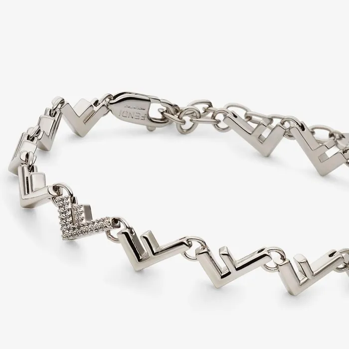 Man SilverColoured Bracelet Silver Fendi Bracelets