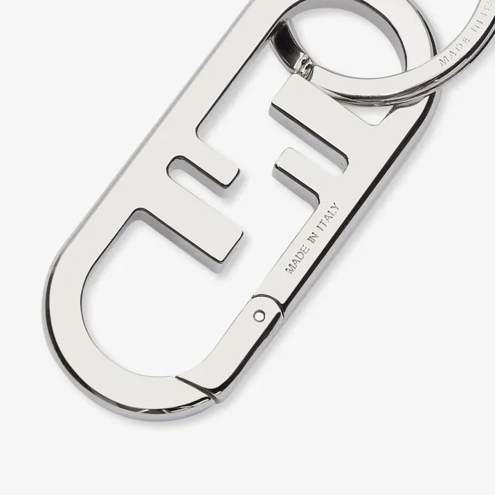 Man SilverColoured Metal Charm Silver Fendi Key Rings and Bag Accessories
