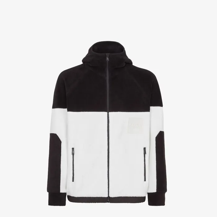 Man White And Black Fleece Sweatshirt White Fendi Sweatshirts