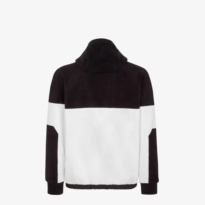 Man White And Black Fleece Sweatshirt White Fendi Sweatshirts