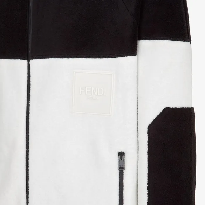 Man White And Black Fleece Sweatshirt White Fendi Sweatshirts
