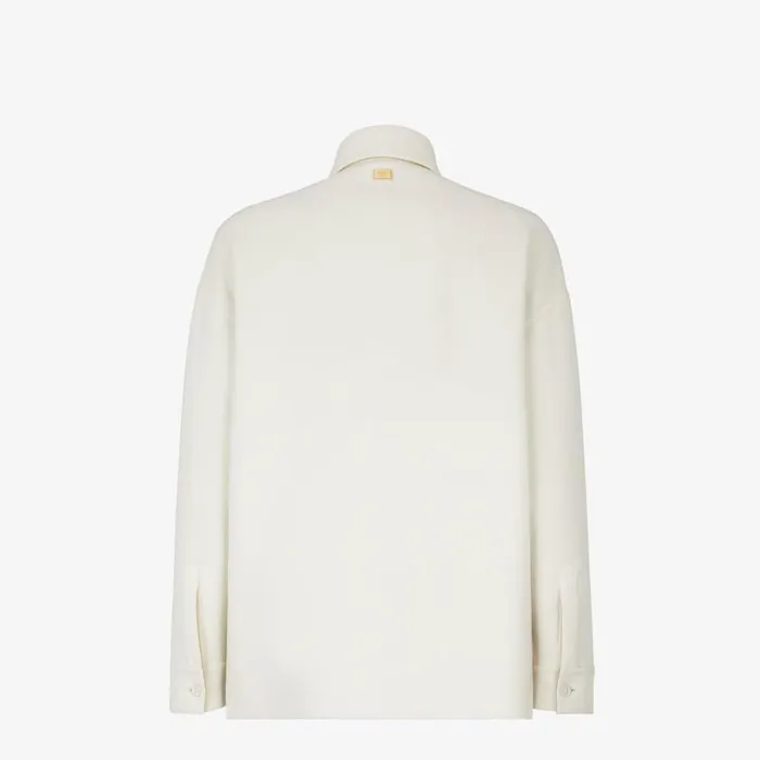 Man White Cashmere Blouson White Fendi Coats and Outerwear
