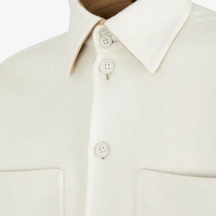 Man White Cashmere Blouson White Fendi Coats and Outerwear
