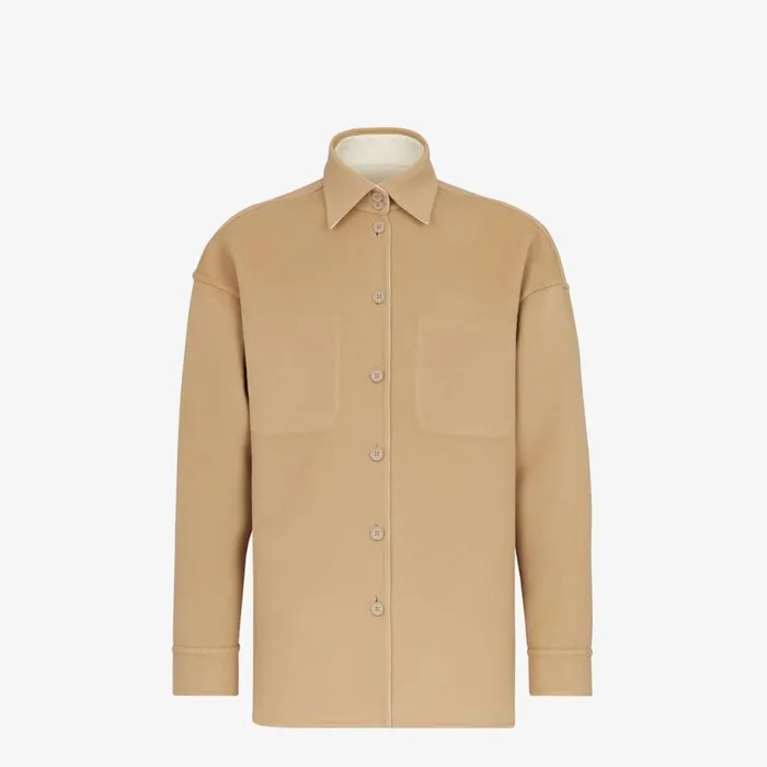 Man White Cashmere Blouson White Fendi Coats and Outerwear