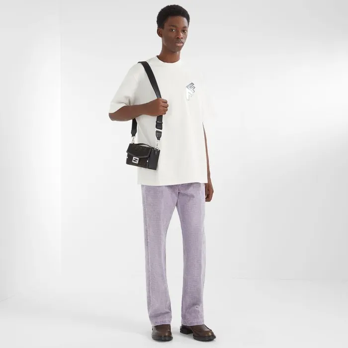 Man White Jersey TShirt White Fendi Tshirts and Polos