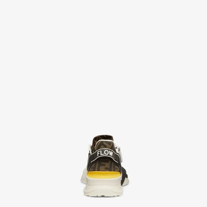 Man White Leather LowTops White Fendi Fendi Flow