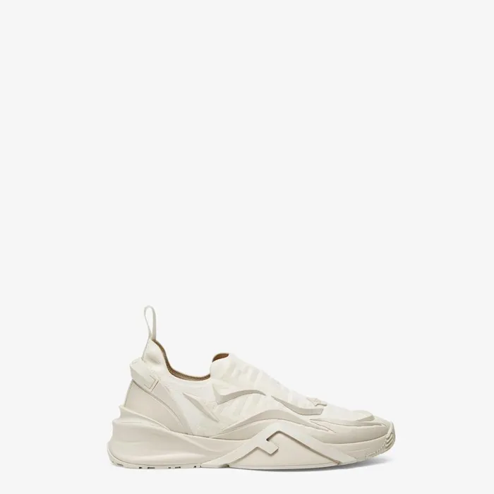 Man White Mesh Running Sneakers White Fendi Fendi Flow