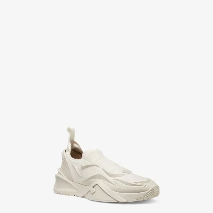 Man White Mesh Running Sneakers White Fendi Fendi Flow