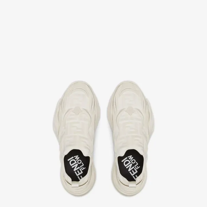 Man White Mesh Running Sneakers White Fendi Fendi Flow