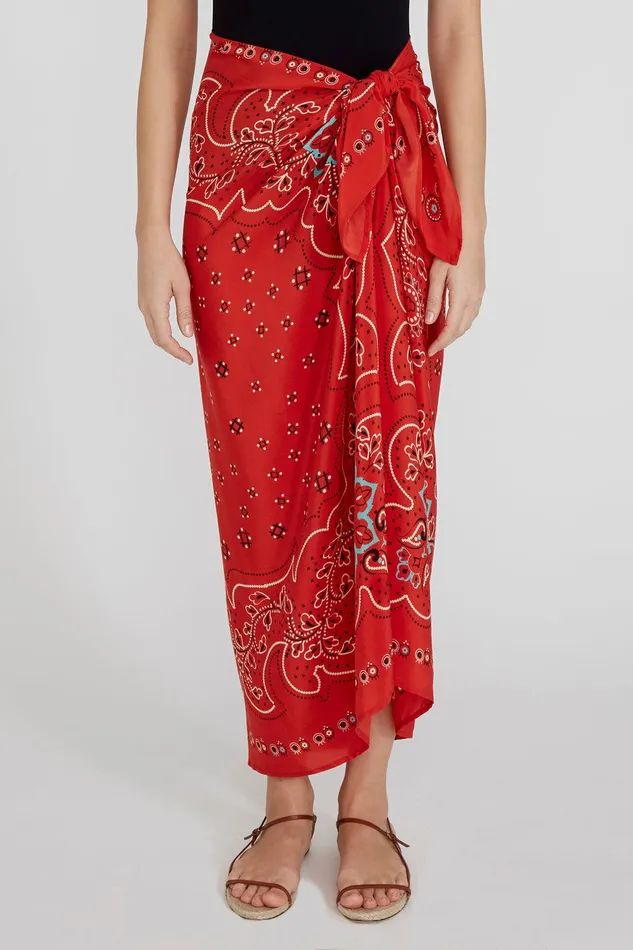Mandala Sarong Pompeian Red Women Chan Luu Bottoms