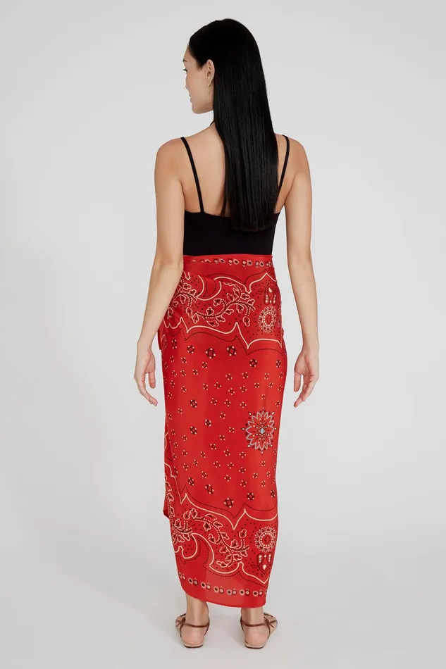 Mandala Sarong Pompeian Red Women Chan Luu Bottoms