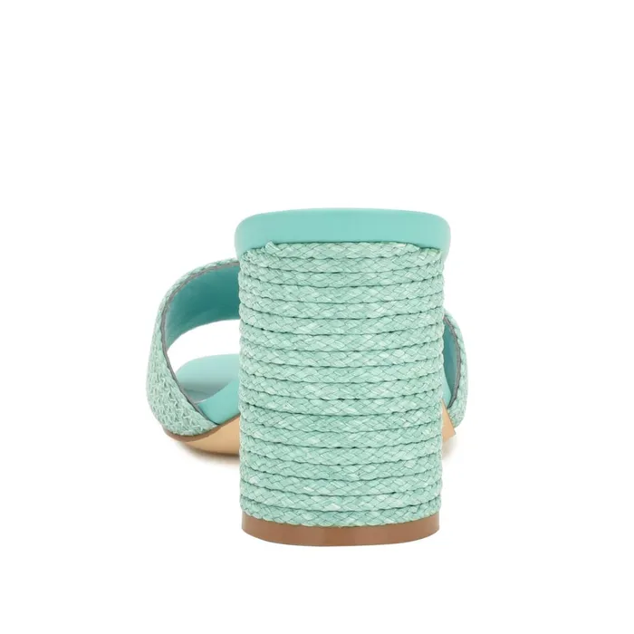 Mapeli Heeled Slide Sandals Aqua Blue Women Nine West Mid Heels Mapeli Heeled Slide Sandals Aqua Blue Women Nine West Mid Heels