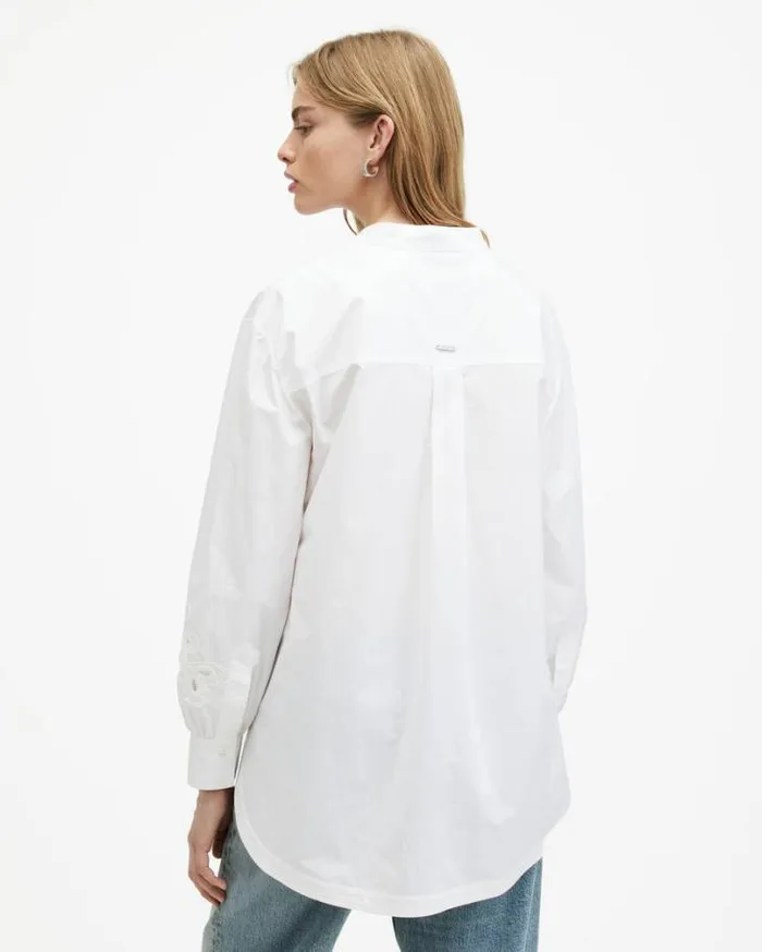 Marcie Embroidered Val Relaxed Fit Shirt White Women AllSaints Tops and Shirts Marcie Embroidered Val Relaxed Fit Shirt White Women AllSaints Tops and Shirts