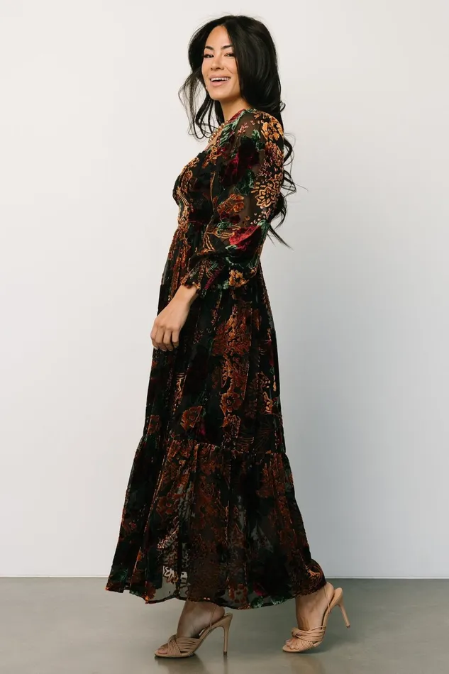 Marlow Velvet Embossed Dress Black Multi Women Baltic Born Mother Of The Bride Marlow Velvet Embossed Dress Black Multi Women Baltic Born Mother Of The Bride