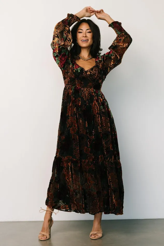 Marlow Velvet Embossed Dress Black Multi Women Baltic Born Mother Of The Bride Marlow Velvet Embossed Dress Black Multi Women Baltic Born Mother Of The Bride