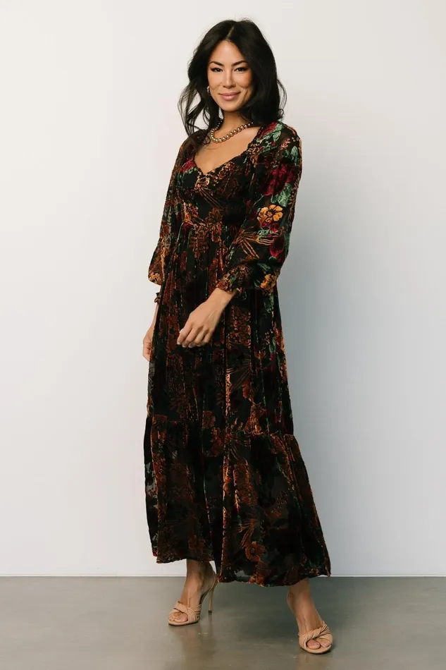 Marlow Velvet Embossed Dress Black Multi Women Baltic Born Mother Of The Bride Marlow Velvet Embossed Dress Black Multi Women Baltic Born Mother Of The Bride