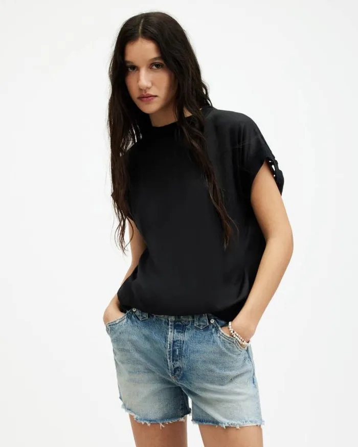 Marti Crochet Sleeveless Tank Top Black Women AllSaints Tops and Shirts