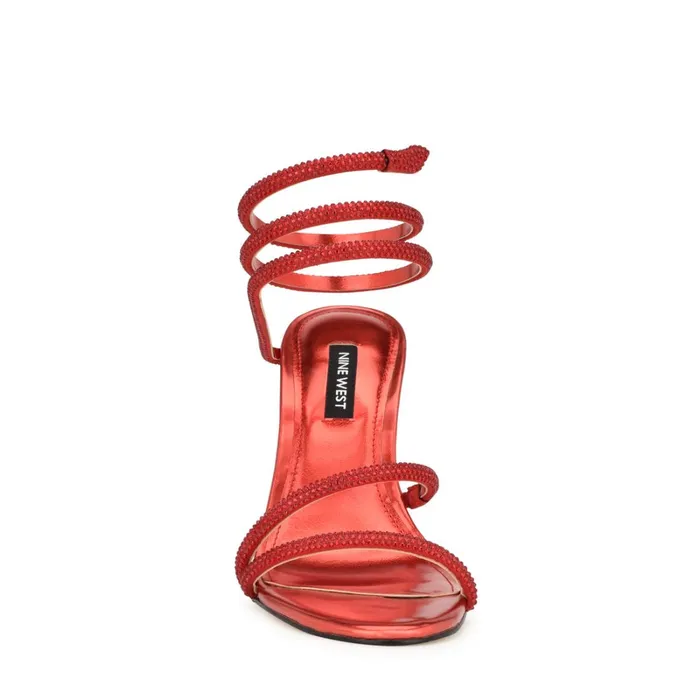 Maskil Ankle Wrap Heeled Sandals Red Women Nine West Sandals Maskil Ankle Wrap Heeled Sandals Red Women Nine West Sandals