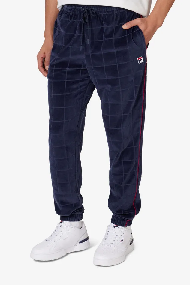 Matching Sets Men Fila Ivy League Velour Track Pant 431 Fila Navyfila Red