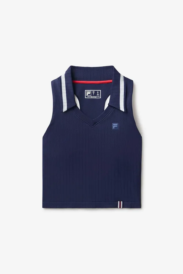 Matching Sets Women Fila Challenger Seamless Polo Tank 488 Filanavyfilaredgardenia