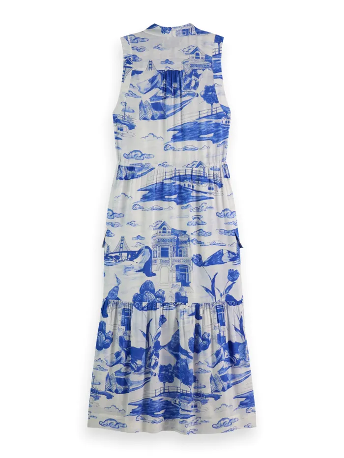 MAXI FLUID UTILITY DRESS Journey Of The Free Mind Blue Women Scotch and Soda Dresses and Jumpsuits MAXI FLUID UTILITY DRESS Journey Of The Free Mind Blue Women Scotch and Soda Dresses and Jumpsuits