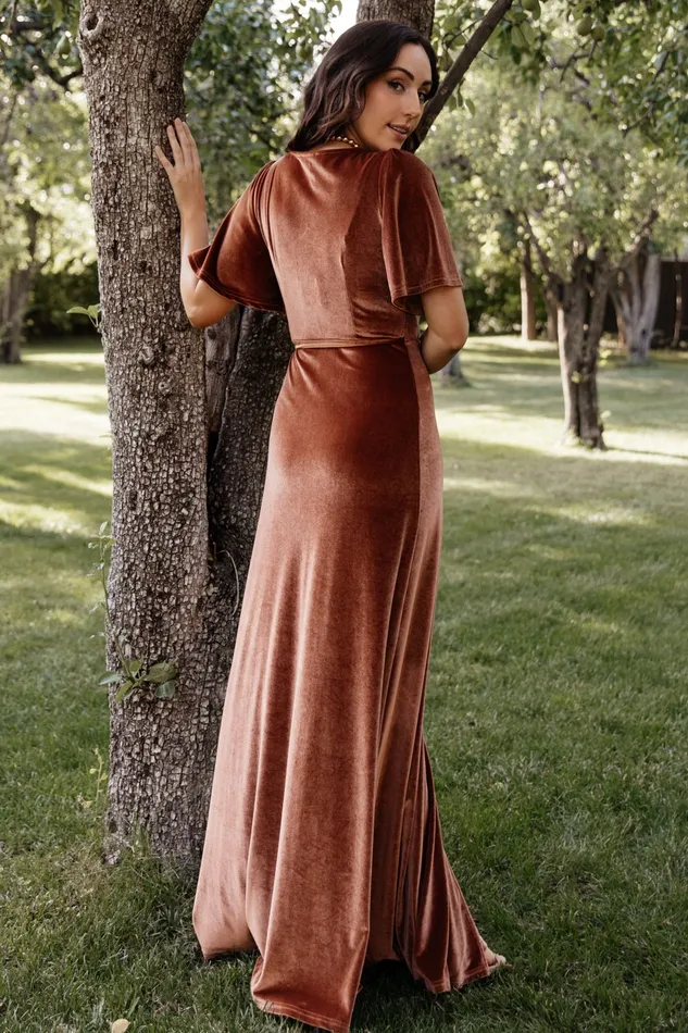 Meghan Velvet Wrap Maxi Dress Spice Women Baltic Born Wedding Guest Meghan Velvet Wrap Maxi Dress Spice Women Baltic Born Wedding Guest