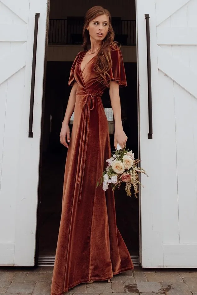 Meghan Velvet Wrap Maxi Dress Spice Women Baltic Born Wedding Guest Meghan Velvet Wrap Maxi Dress Spice Women Baltic Born Wedding Guest