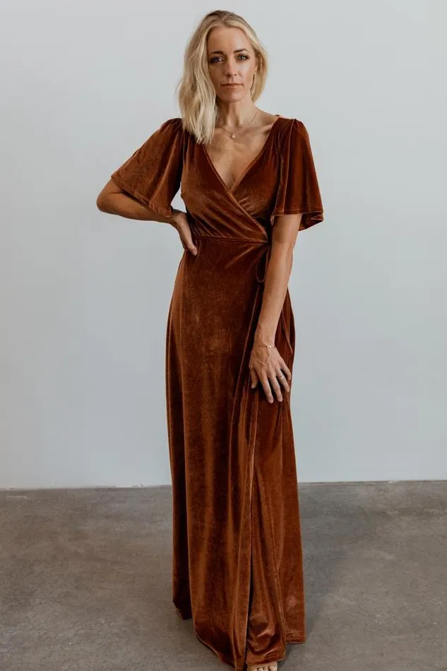 Meghan Velvet Wrap Maxi Dress Spice Women Baltic Born Wedding Guest Meghan Velvet Wrap Maxi Dress Spice Women Baltic Born Wedding Guest