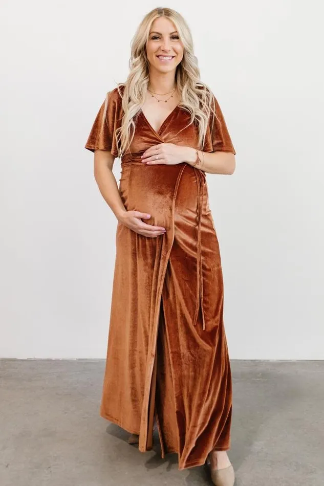 Meghan Velvet Wrap Maxi Dress Spice Women Baltic Born Wedding Guest Meghan Velvet Wrap Maxi Dress Spice Women Baltic Born Wedding Guest