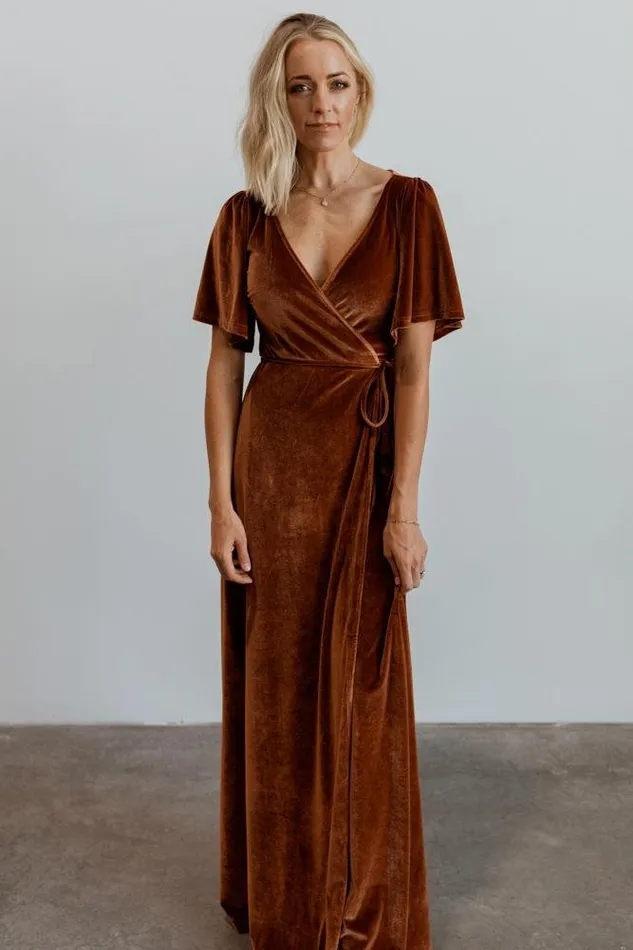 Meghan Velvet Wrap Maxi Dress Spice Women Baltic Born Wedding Guest Meghan Velvet Wrap Maxi Dress Spice Women Baltic Born Wedding Guest