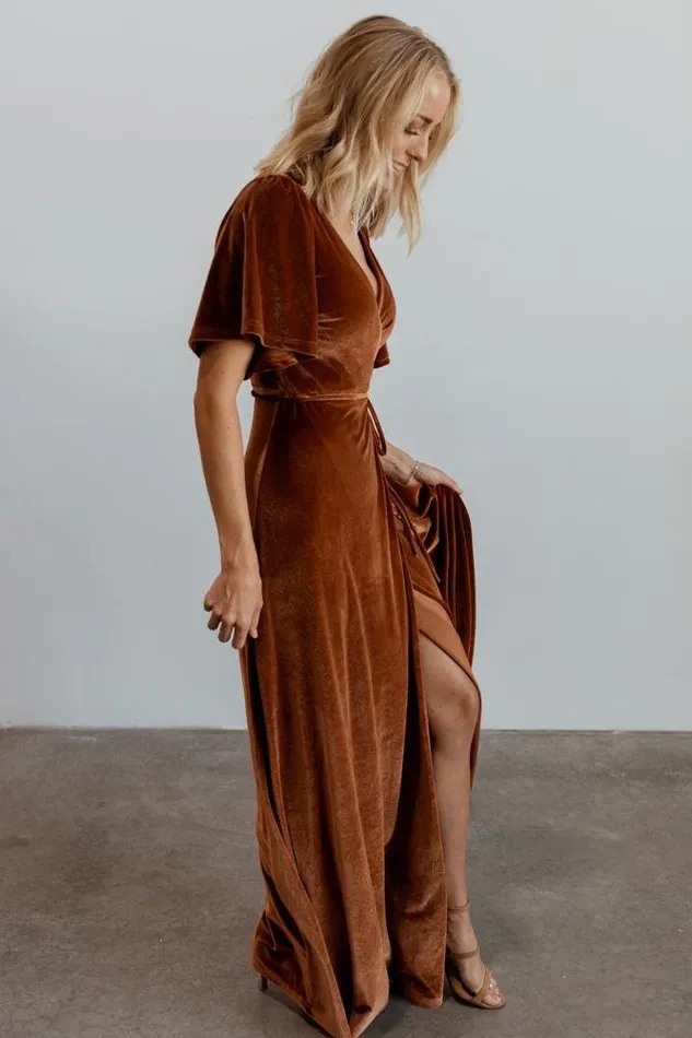 Meghan Velvet Wrap Maxi Dress Spice Women Baltic Born Wedding Guest Meghan Velvet Wrap Maxi Dress Spice Women Baltic Born Wedding Guest