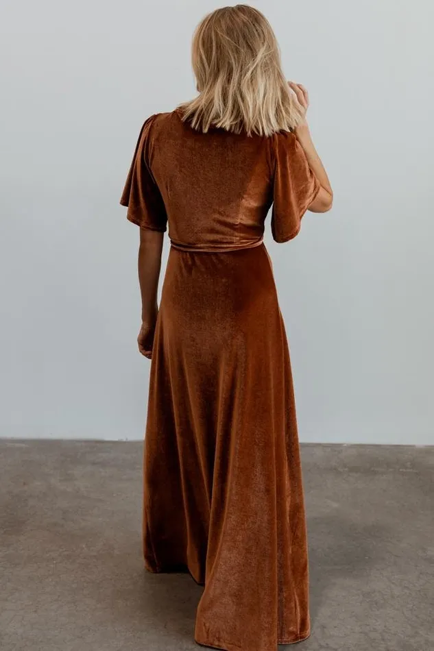Meghan Velvet Wrap Maxi Dress Spice Women Baltic Born Wedding Guest Meghan Velvet Wrap Maxi Dress Spice Women Baltic Born Wedding Guest