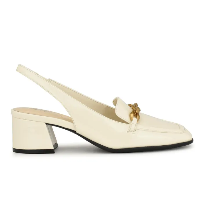 Mella 92159 Block Heel Slingbacks Ivory Women Nine West Slingbacks